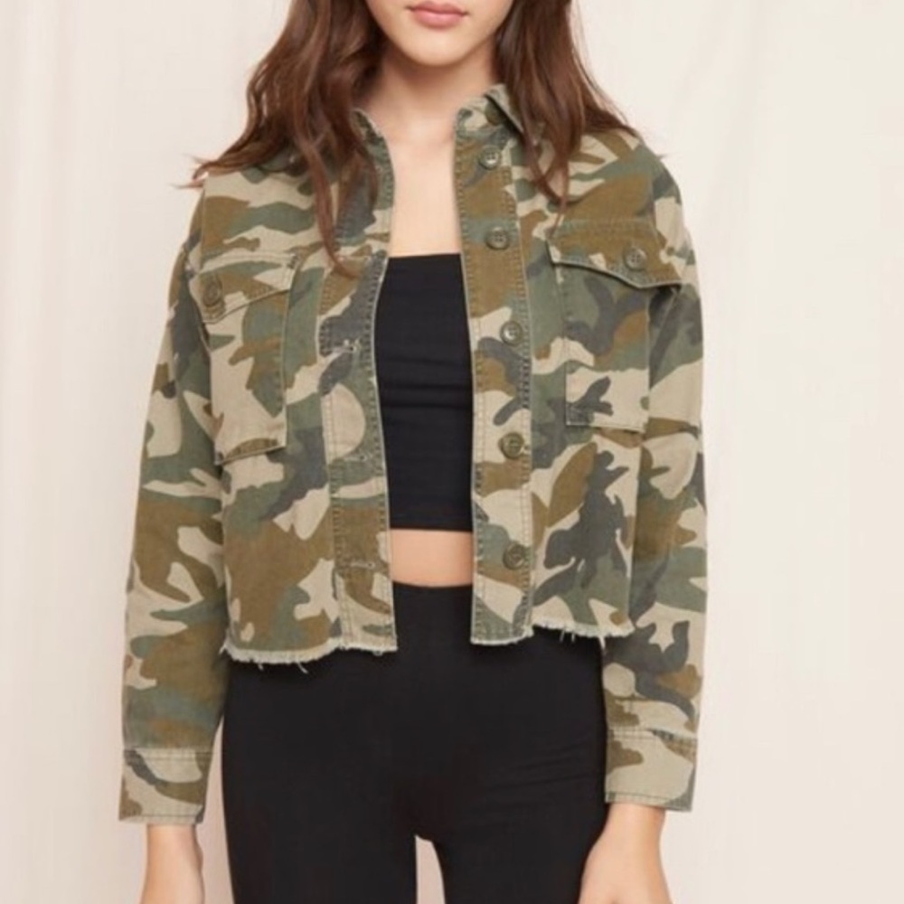 New look camo cargo utility‎ jacket youth size Medium